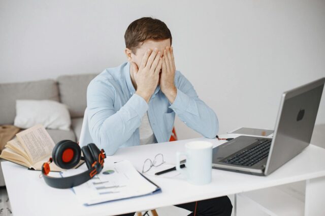 Frustrated in laptop
